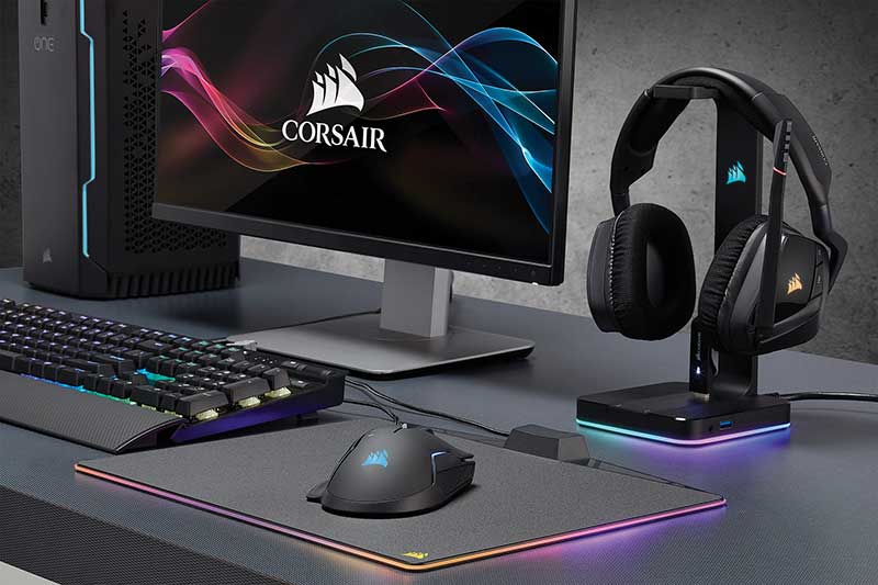 Corsair ST100 RGB ヘッドセット/ヘッドホンスタンド｜CA-9011167-AP