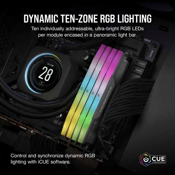 Corsair VENGEANCE RGB 64GB(16GBx4) DDR5 5600MHz(PC5-44800) UDIMM
