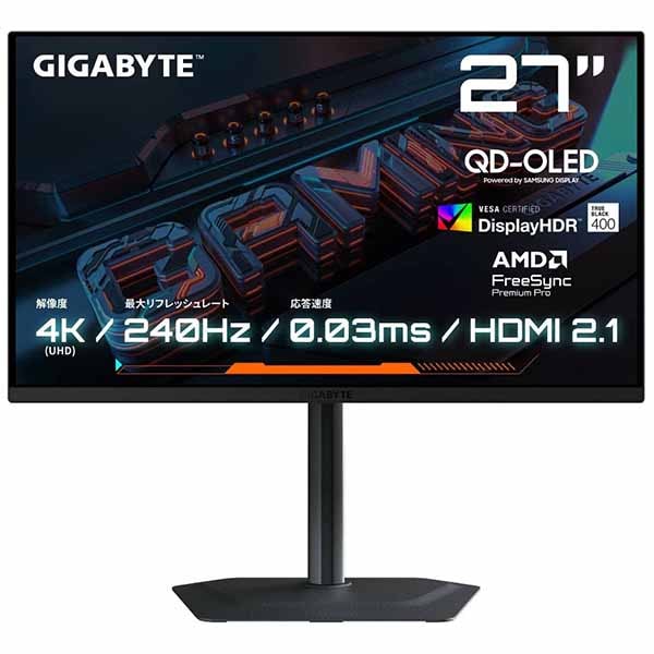 アウトレット特価・新品】GIGABYTE MO27U2 ゲーミングディスプレイ 27