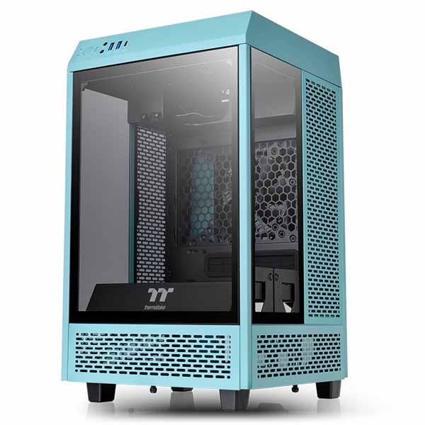 Thermaltake The Tower 100 -Turquoise- 3面強化ガラスパネル