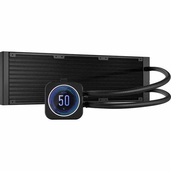 Corsair H150i ELITE LCD XT ポンプヘッドにLCDディスプレイ搭載 水冷