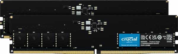 Crucial 32GB(16GBx2) DDR5 4800MHz(PC5-38400) UDIMM CL40 16Gbit
