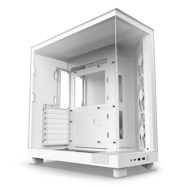 NZXT H6 Flow White ピラーレスデザイン ミドルタワーケース ホワイト