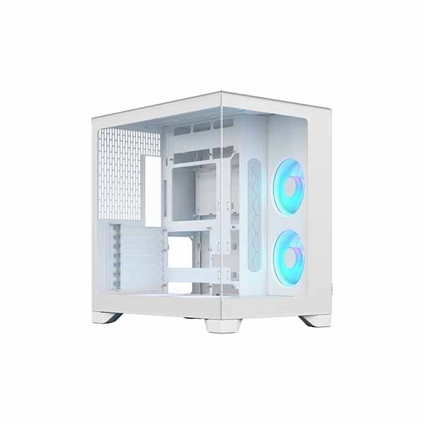 ホワイト RGB LED ミドルタワーPCケース Fractal Design Pop 2 Vision White RGB 120mmファン4基搭載 ミドル