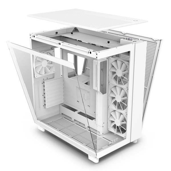 NZXT H9 Flow White 2層構造ミドルタワーPCケース ホワイト｜CM-H91FW