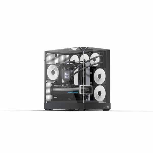 APNX V2 Black 140mmファン4基搭載 ミドルタワー PCケース ブラック