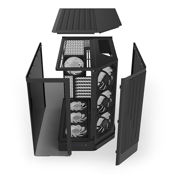 ブラック PCケース 立体模様 NZXT H6 RGB+(2026) Black ミドルタワーPCケース ブラック｜CC-H62FB