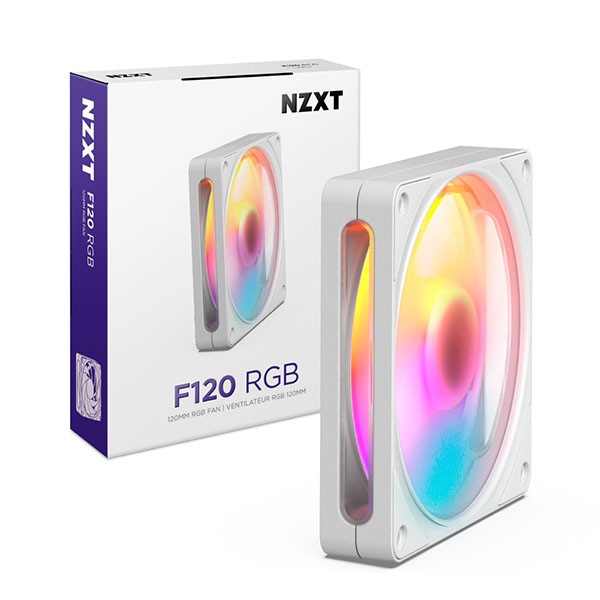 NZXT F120 RGB v2 White ケースファン 120mm×1 ホワイト｜RF-R212S-WF