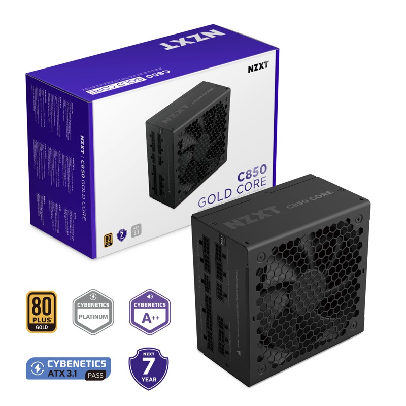 NZXT C850 Gold Core ATX3.1 PC電源ユニット 850W 80 PLUS Gold認証