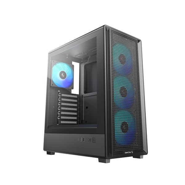 未開封 DeepCool ミドルタワー PCケース ピラーレス ファン4基搭載 Deepcool CC550 4F ARGBファン4基標準搭載の高エアフローミドルタワー