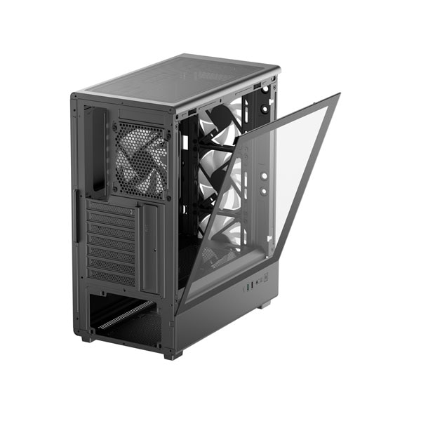 未開封 DeepCool ミドルタワー PCケース ピラーレス ファン4基搭載 Deepcool CC550 4F ARGBファン4基標準搭載の高エアフローミドルタワー