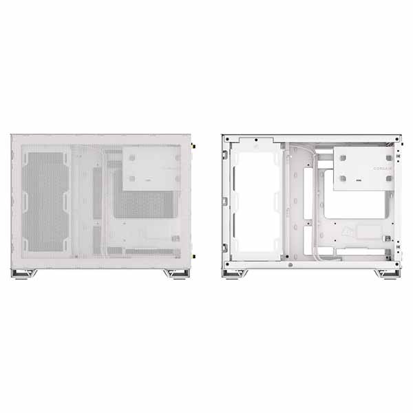 Corsair 2500X Tempered Glass mATX Mid-Tower White ピラーレス