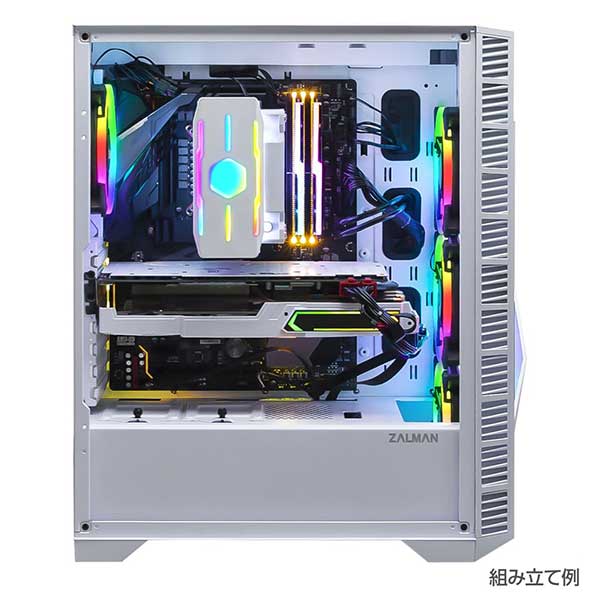 ZALMAN Z3 Iceberg White ARGBファンを2基装備したミドルタワー型PC