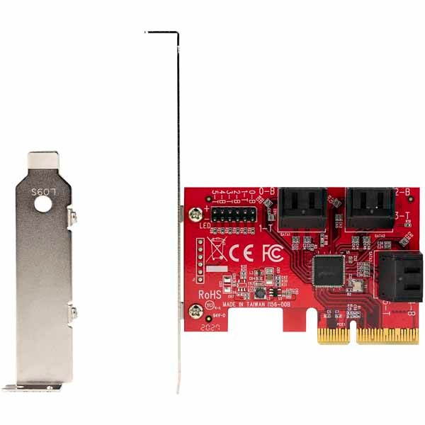 MZHOU PCI Express SATA3.0 増設ボード 6ポートSATAカード 6Gbps PCI-E SATA 3.0 ヒートシンク付き SATAケーブル付き 拡張カード PCI Express x1 X4 X8 X16用 Wi