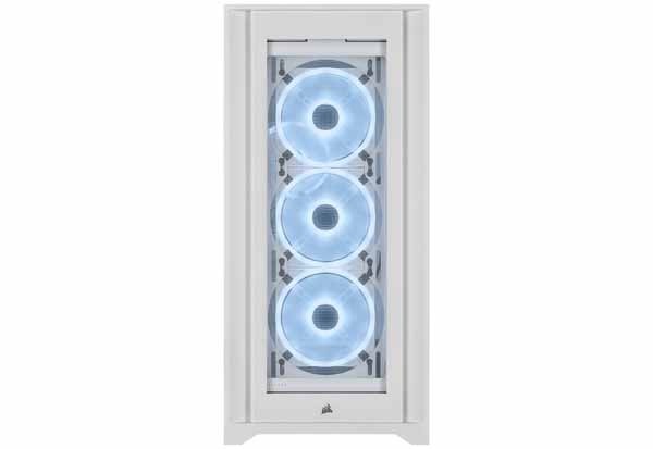Corsair iCUE 5000X RGB QL True White 4面強化ガラスパネル ミドル