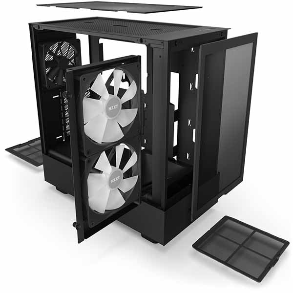 PCケース(自作PC用) NZXT H5 Flow Black Amazon | NZXT H5 Flow RGB ミドルタワーケース [Black] CC