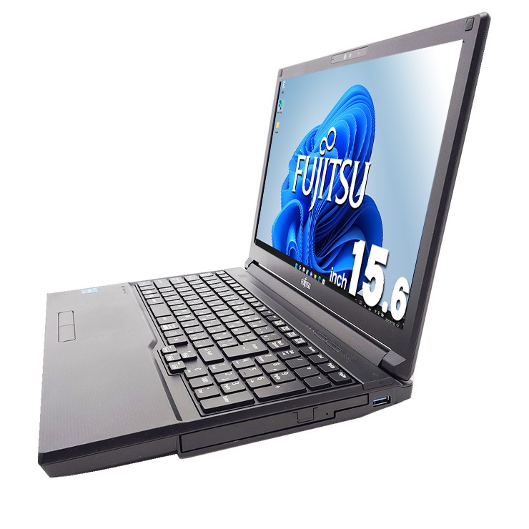 複数アプリ同時起動もサクサク！2021年製！ 中古 ノートパソコン Office付き バッテリー良好 2021年製 11世代 webカメラ テレワーク 業務用 Windows11 Pro 富士通 LIFEBOOK A5511/G Corei3 16GBメモリ 15.6型 中古 パソコン ノートパソコン