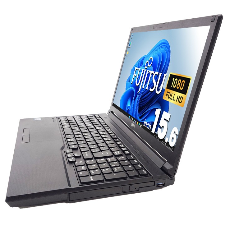 会議室でも自席でも、フル活躍の一台！ 中古 ノートパソコン Office付き テンキー 大画面 フルHD 事務 資料 レポート作成 新品マウス Windows11 Pro 富士通 LIFEBOOK A579/A Corei5 16GBメモリ 15.6型 中古 パソコン ノートパソコン