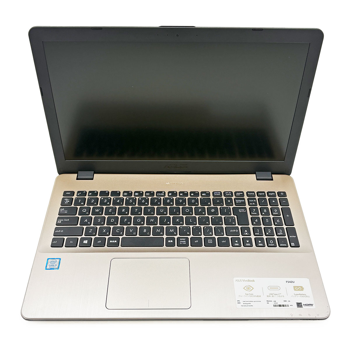 中古 VivoBook F542U ASUS ノートパソコン Corei5 8250U/16GB/SSD512GB