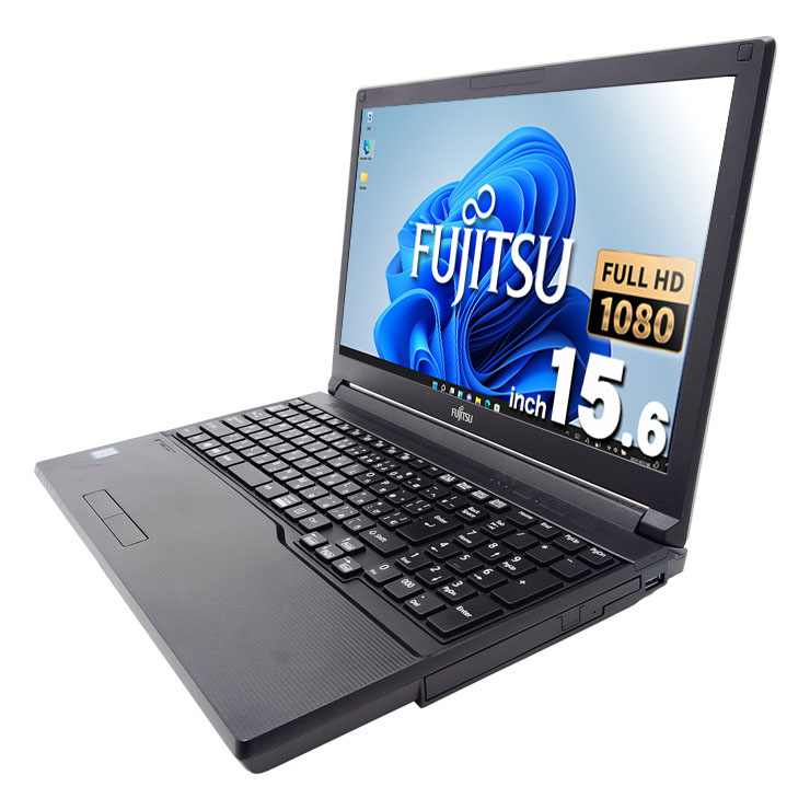 大きな画面で写真も動画も家族みんなで楽しめる♪ 中古 ノートパソコン Office付き バッテリー良好 テンキー 事務 レポート作成 大画面 新品マウス 訳あり Windows11 Pro 富士通 LIFEBOOK A579/A Corei5 16GBメモリ 15.6型 中古 パソコン ノートパソコン