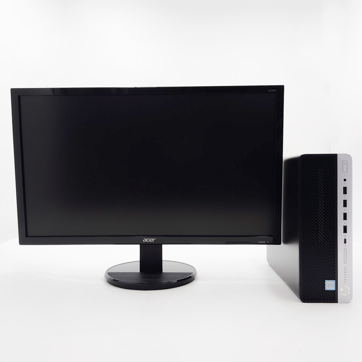 マルチ作業も快適♪大画面でサクサク動作！ 中古 デスクトップパソコン Office付き 液晶セット 24型 フルHD 買い替え 事務 仕事 Windows11 HP ProDesk 600 G4 SFF Corei7 16GBメモリ 24型 中古 パソコン デスクトップパソコン