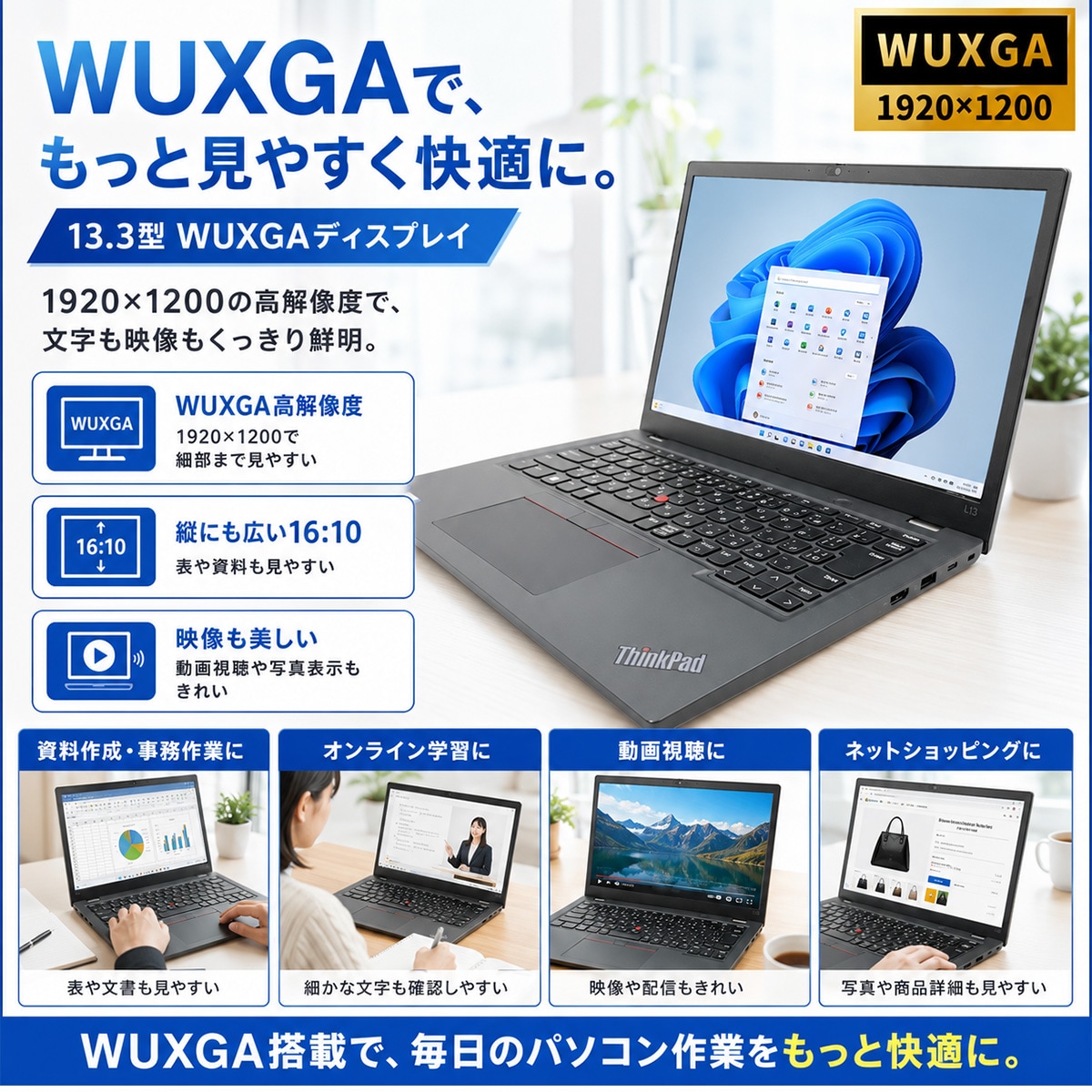 中古 ThinkPad L13 Gen4 Lenovo ノートパソコン Ryzen5 7530U/16GB