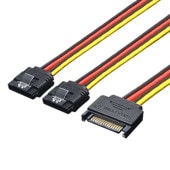 変換名人 SPR/2 SATA電源 2分岐ケーブル ストレート型 [SATA /分岐ケーブル]