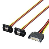 変換名人 SPRL/2 SATA電源 2分岐ケーブル L字型 [SATA /分岐ケーブル ]