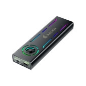 CENTURY | センチュリー CRC-LFM2NU32 RACEN LED & FAN M.2 NVMe USB3.2 Gen2 ケース [M.2 NVMe /USB3.2 /M-Key/B&M-Key ]
