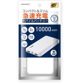 HIDISC | ハイディスク HD-MB10000TAWH-PP 10000mAh モバイルバッテリー ホワイト コンパクトスリム [モバイルバッテリー ]