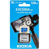 Kioxia | キオクシア  [LMEX2L128GG2] EXCERIA microSDXC 128GB UHS-I U1 Class10 アダプタ付 [CLASS 10 ]