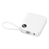 Lazos [L-MC-1] 10000mAh モバイルバッテリー Type-Cケーブル内蔵 PD対応 ホワイト