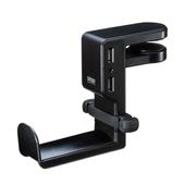 SANWASUPPLY [PDA-STN29BK] 回転式ヘッドホンフック(USBポート付き) ブラック