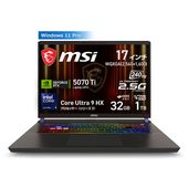 【お取り寄せ】MSI [VECTOR17-A2XWHG-6369JP]Vector 17 HX AI A2XW [新品ノートパソコン /17型 /解像度：2560 x 1600 /240Hz /Windows 11 Pro /Core Ultra 9 275HX /メモリ：32GB /M.2：1TB][送料無料]
