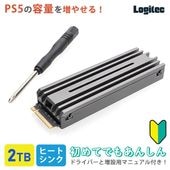 Logitec [LMD-PS5M200] PS5対応 ヒートシンク付き M.2 内蔵SSD 2TB Gen4x4 NVMe