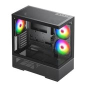 CENTURY [CRC-PCASE01BK] RACEN ATX ミドルタワー ピラーレス PCケース ブラック