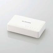 ELECOM [EHC-G05PA2-W] Gigabit 5ポート スイッチングハブ [コンパクト /軽量 /ACアダプター付属 /壁掛け設置対応 /静音ファンレス /省電力] 