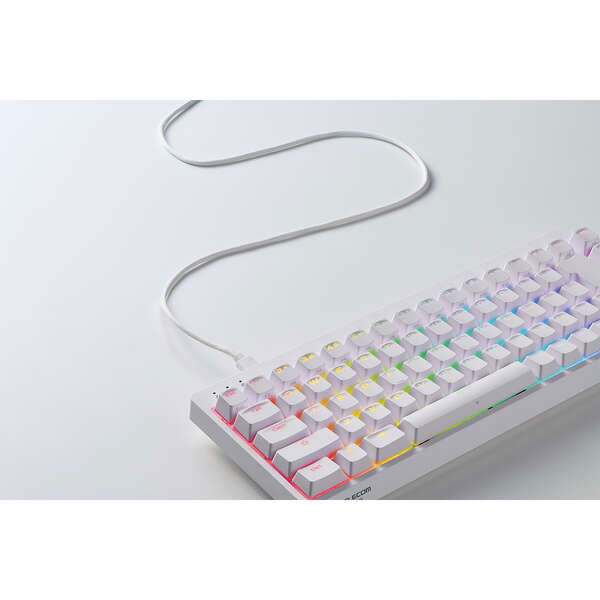 ELECOM [TK-VK600AWH]ゲーミングキーボード V custom VK600A ホワイト [有線(着脱式) /テンキーレス ] 14枚目