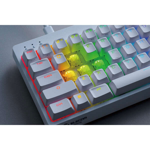 ELECOM [TK-VK600AWH]ゲーミングキーボード V custom VK600A ホワイト [有線(着脱式) /テンキーレス ] 6枚目
