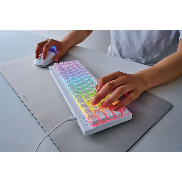 ELECOM [TK-VK600AWH]ゲーミングキーボード V custom VK600A ホワイト [有線(着脱式) /テンキーレス ] 7枚目