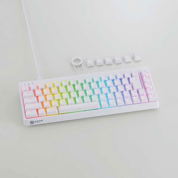 ELECOM [TK-VK600AWH]ゲーミングキーボード V custom VK600A ホワイト [有線(着脱式) /テンキーレス ] 9枚目