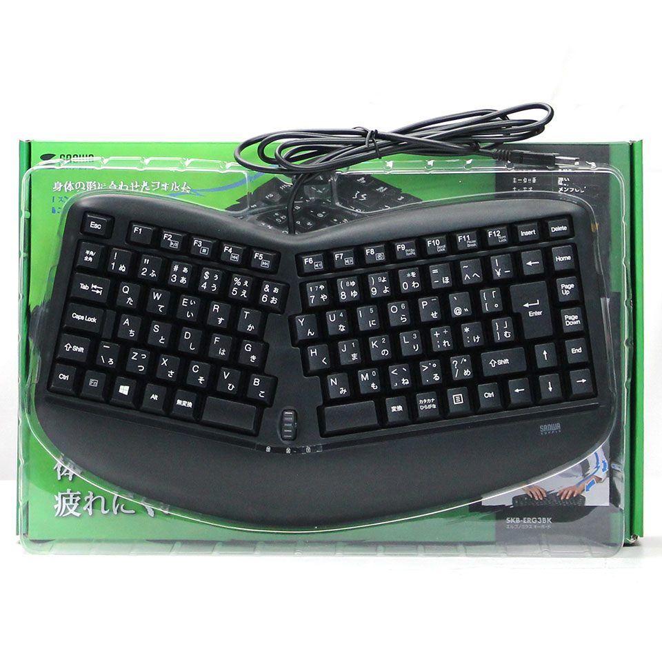 【お宝発掘市！】 SANWA SUPPLY エルゴノミクスキーボード SKB-ERG3BK [SBA01124][中古][ 周辺機器][外装：Aランク 動作：Aランク] 2枚目