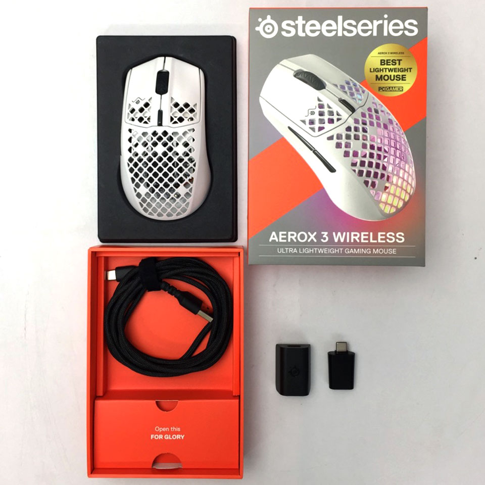 SteelSeries Aerox 3 Wireless Snow M-00019 [HBD04032][中古][ 周辺機器][外装：Aランク 動作：Aランク] 4枚目