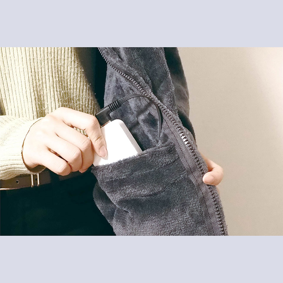 HAC [HAC4392A] USB給電式フランネル電気毛布 5枚目