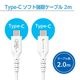 CENTURY [CTCCB-JD50 2m] ソフト強靭USBケーブル Type-C ＆ Type-C 2m
