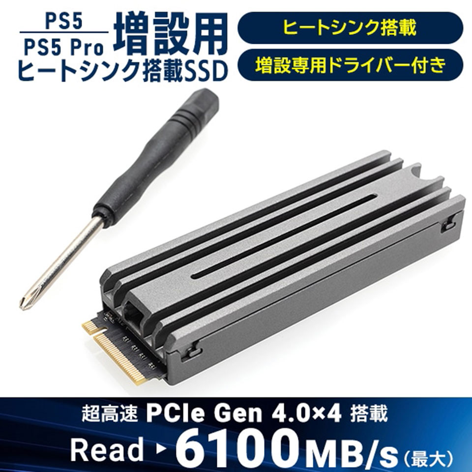 Logitec [LMD-PS5M200] PS5対応 ヒートシンク付き M.2 内蔵SSD 2TB Gen4x4 NVMe 2枚目