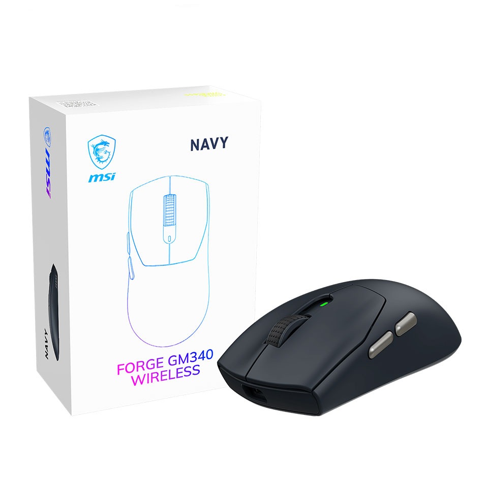 MSI [FORGE GM340 W NAVY] FORGE GM340 ゲーミングマウス ネイビー [無線・有線・Bluetooth /軽量57g /左右対称] 3枚目