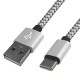 lazos | ラソス L-TC3-S2 USB Type-C 3A急速充電&データ通信ケーブル 2m シルバー [USB Type-C /QuickCharge3.0 ]