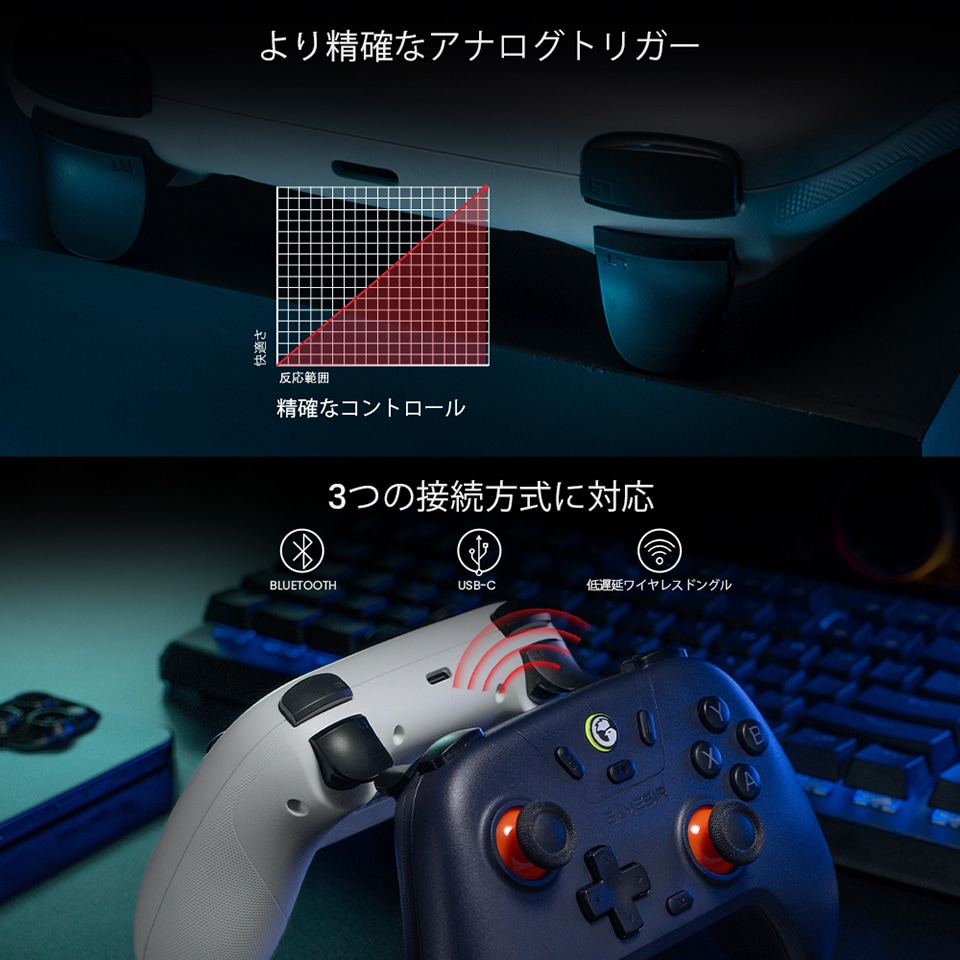 GameSir | ゲームサー GameSir Nova Lite Stellar White マルチプラットフォーム対応コントローラー 有線・無線両対応 Stellar White [Bluetooth /USB /Nintendo Switch /Android /iOS /PC ] 12枚目