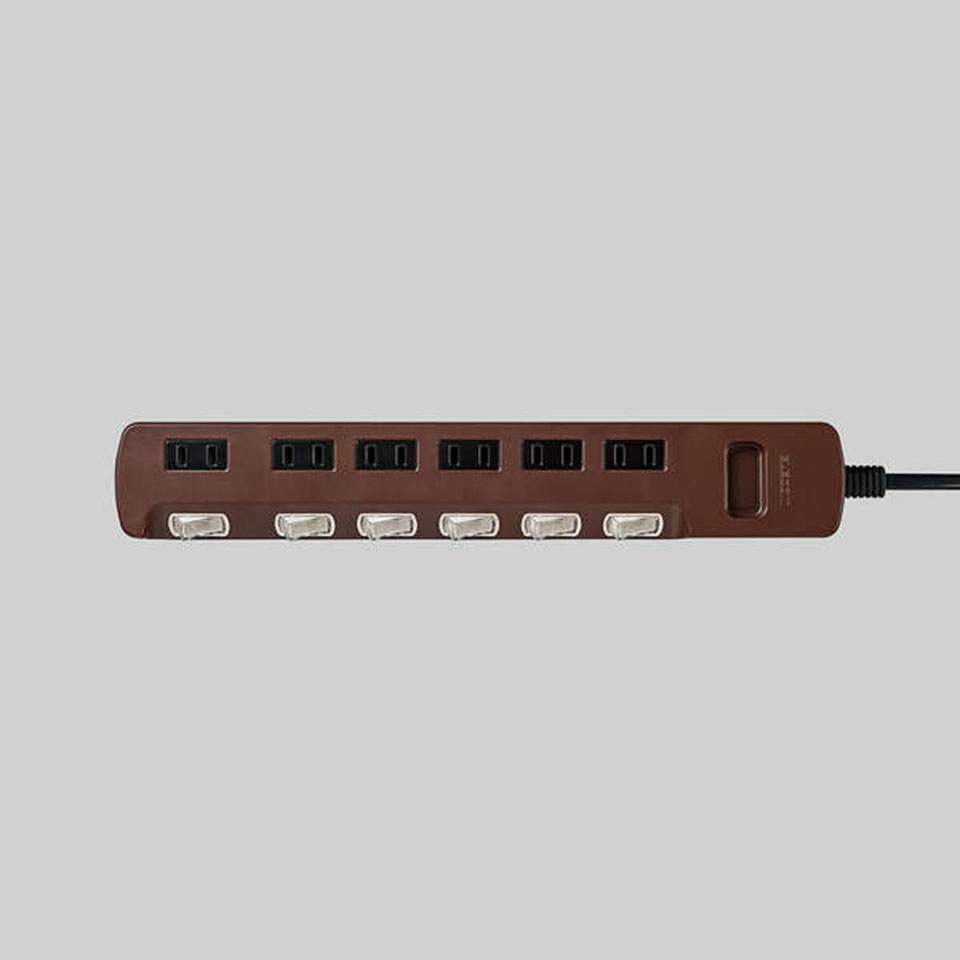ELECOM [T-BR04-2610BR] 個別スイッチ付 雷ガードタップ 6個口1m ColorStyle2 Brown 11枚目